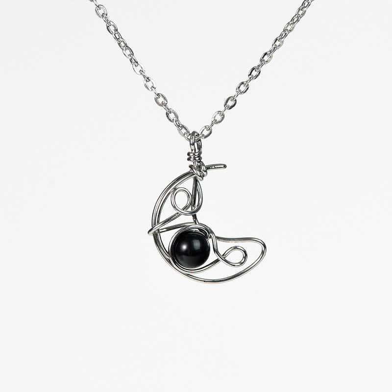 Collier pendentif soleil lune en pierre naturelle Olivenorma