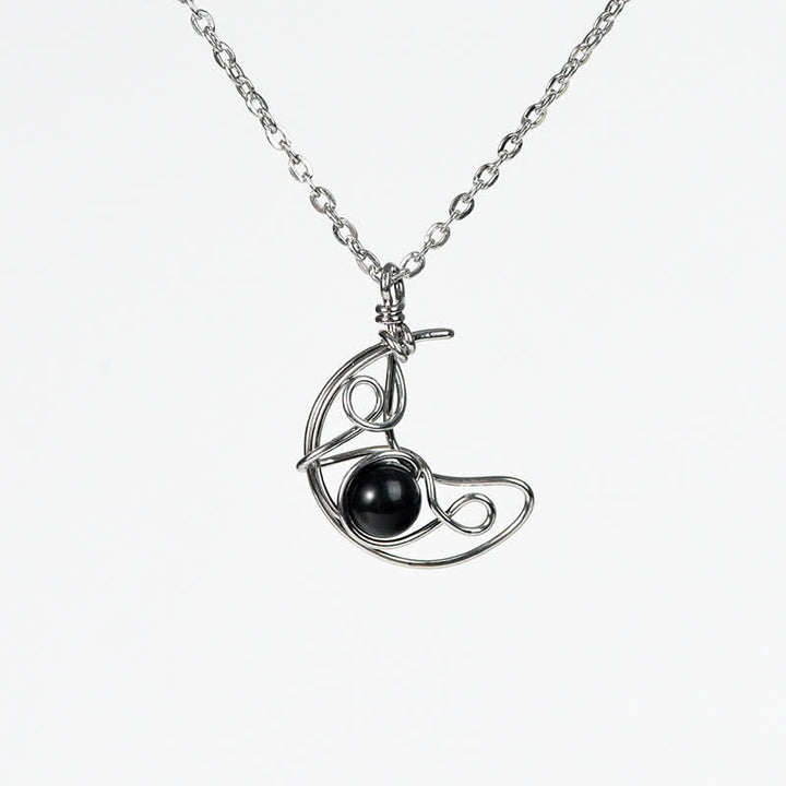 Collier pendentif soleil lune en pierre naturelle Olivenorma