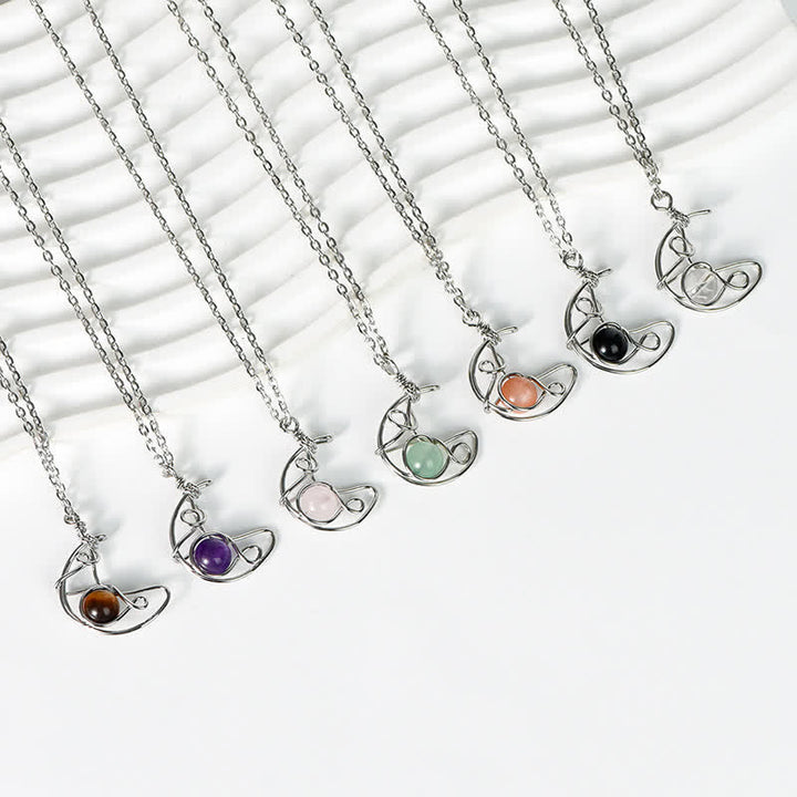 Collier pendentif soleil lune en pierre naturelle Olivenorma