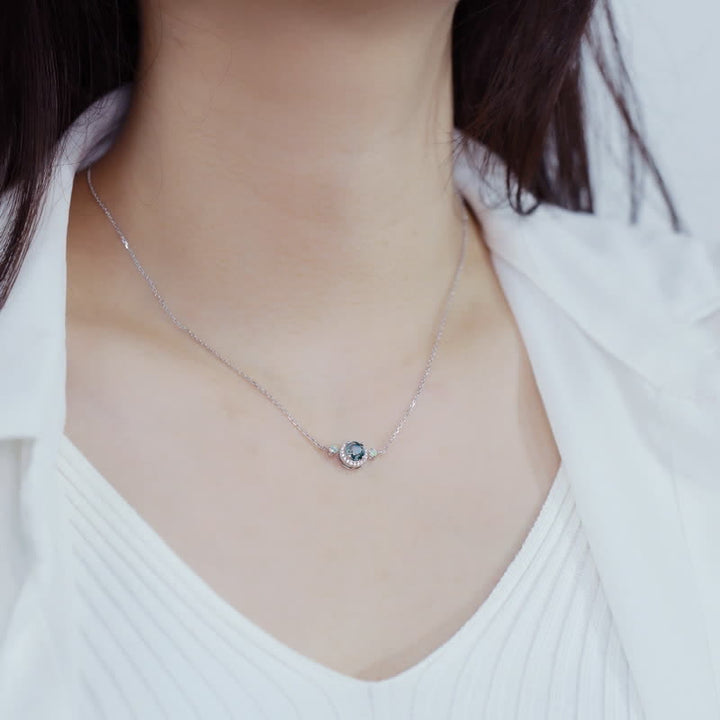 Collier avec pendentif en agate mousse naturelle et opale Olivenorma