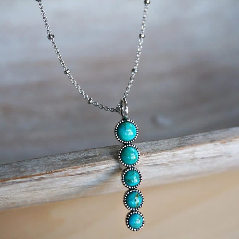 Collier pendentif en forme de pois turquoise Olivenorma