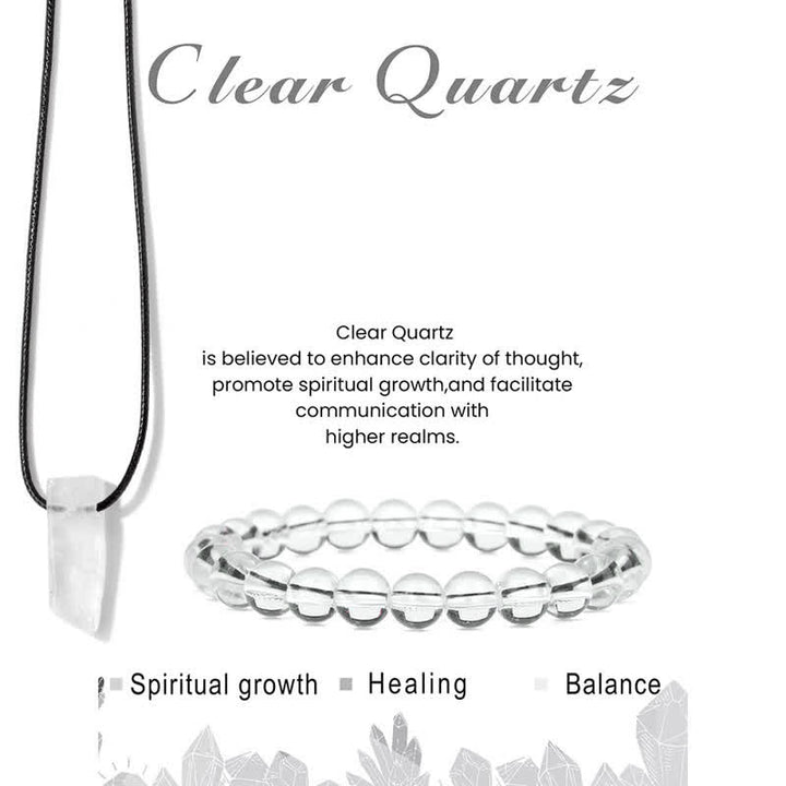 Ensemble de bijoux avec pendentif en pierre naturelle et bracelet en perles Olivenorma