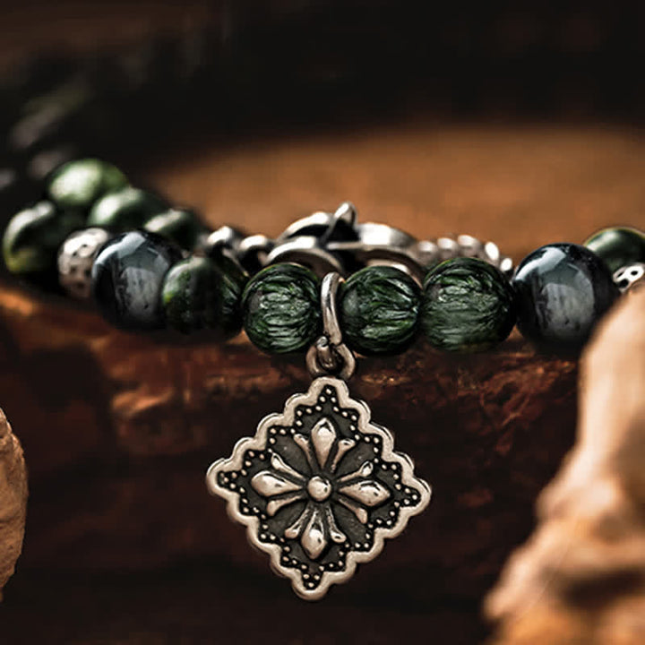 Bracelet en perles de séraphinite naturelle Olivenorma pour homme