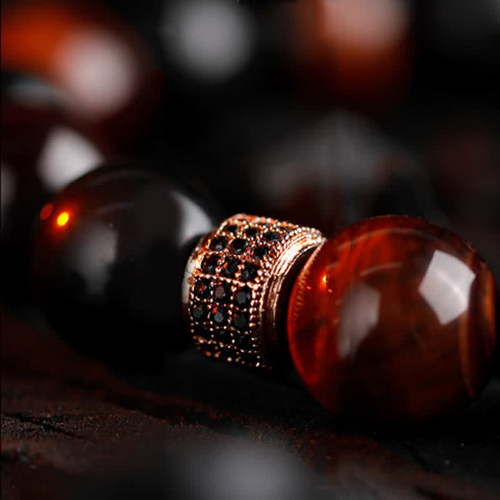 Bracelet en perles d'oeil de tigre naturel Olivenorma 12 mm pour homme