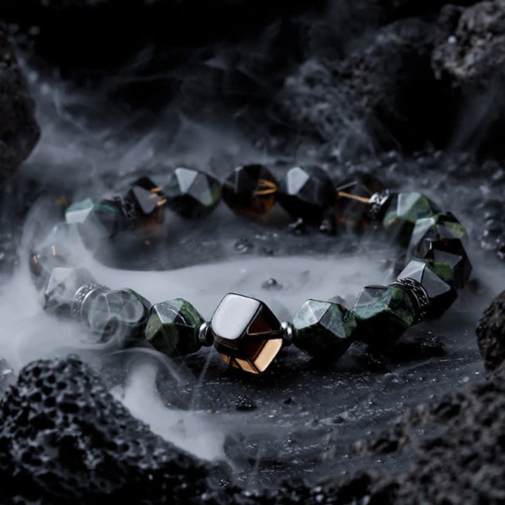 Bracelet de perles pour homme en sodalite naturelle et turquoise africaine Olivenorma