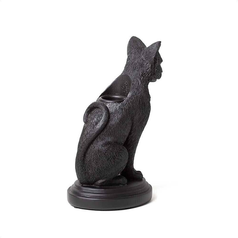 Bougeoir en forme de chat et de loup gothique Olivenorma