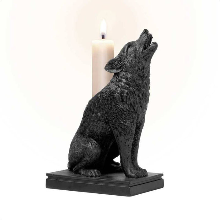 Bougeoir en forme de chat et de loup gothique Olivenorma