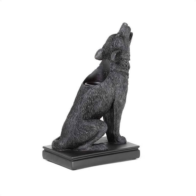 Bougeoir en forme de chat et de loup gothique Olivenorma