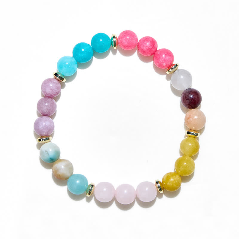 Bracelet pour femme en perles de cristal naturel de 7 couleurs Olivenorma