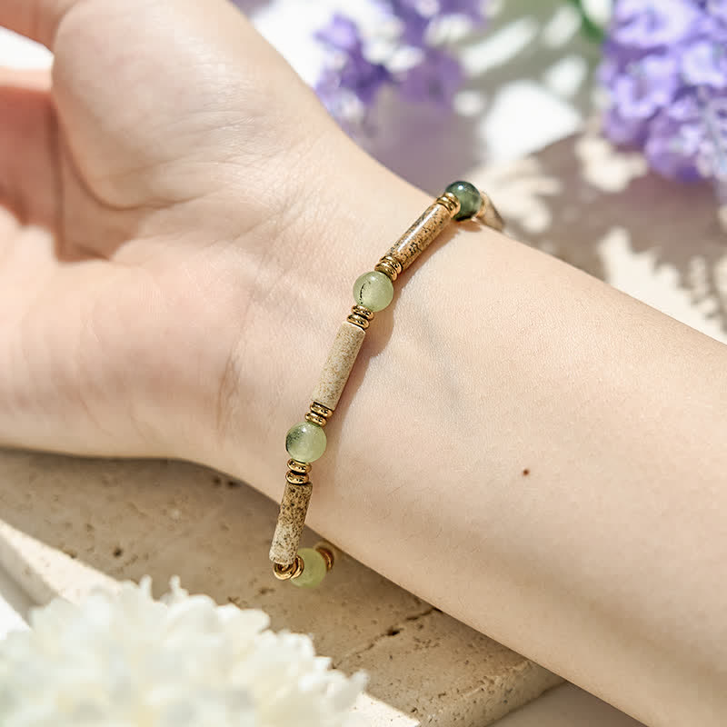 Bracelet en perles de jaspe préhnite naturelle Olivenorma