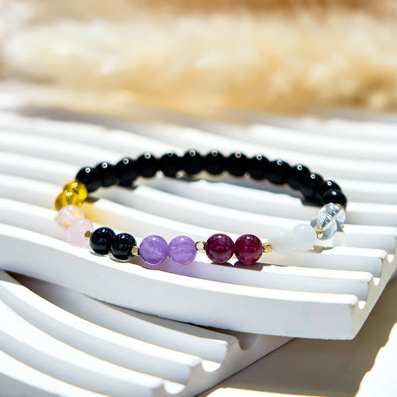 Bracelet en perles de cristal d'obsidienne naturelle Olivenorma de 6 mm