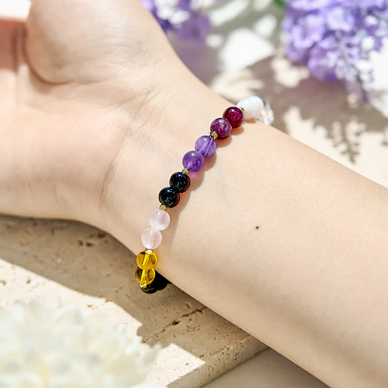 Bracelet en perles de cristal d'obsidienne naturelle Olivenorma de 6 mm