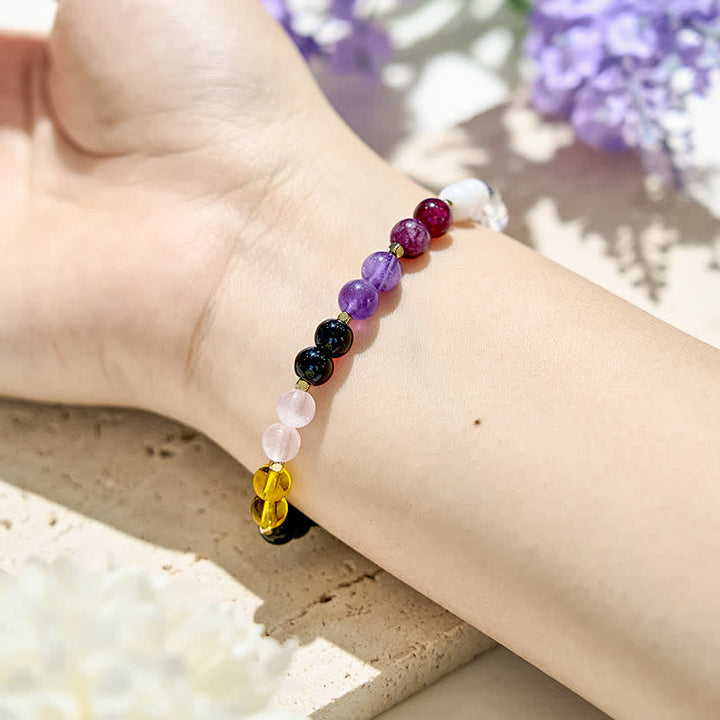 Bracelet en perles de cristal d'obsidienne naturelle Olivenorma de 6 mm