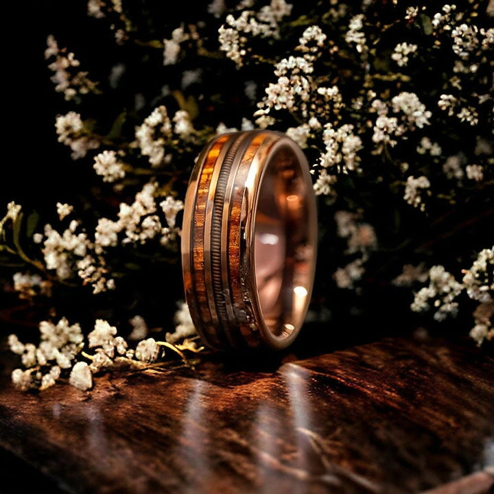 Corde de guitare Olivenorma et anneau de tonneau de whisky brûlé