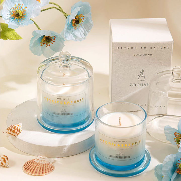 Bougie parfumée pour la maison en verre dégradé de couleurs Olivenorma