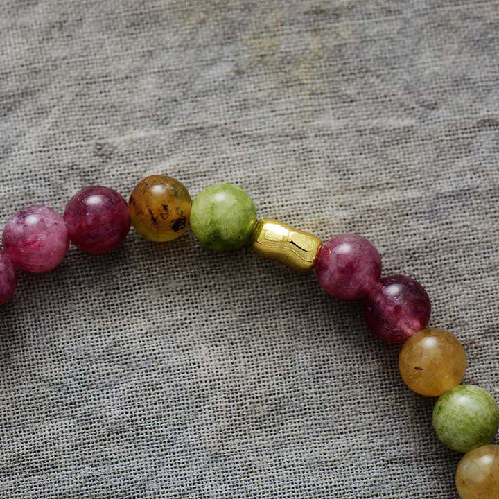 Bracelet en perles d'améthyste et de tourmaline naturelles Olivenorma