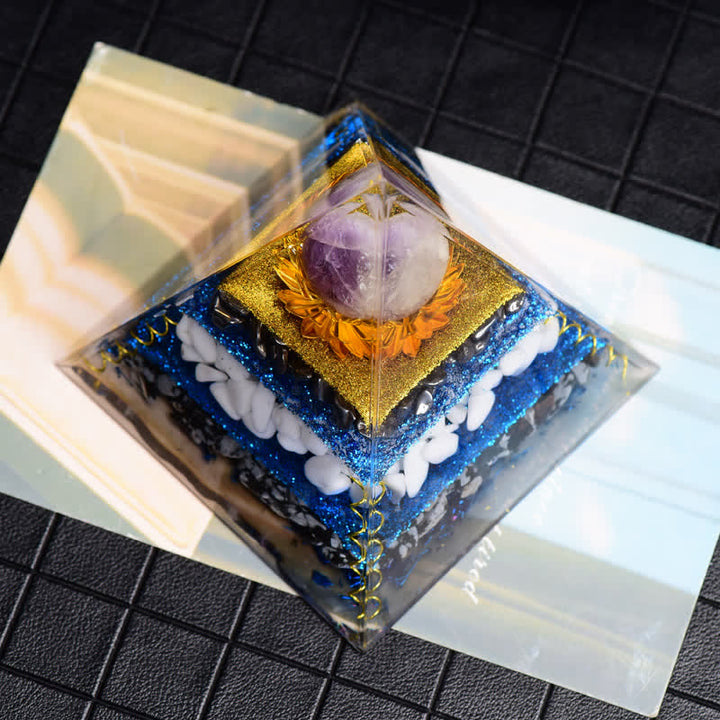 Boule d'améthyste Olivenorma Hématite Flocon de neige Obsidienne Pyramide Orgone