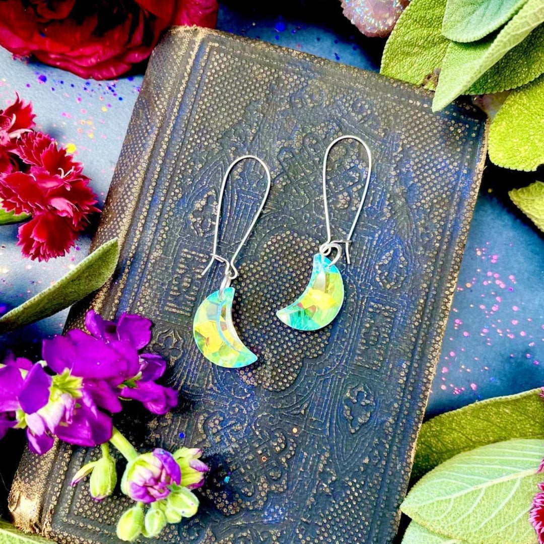 Boucles d'oreilles en cristal de Bohème Olivenorma en forme de croissant