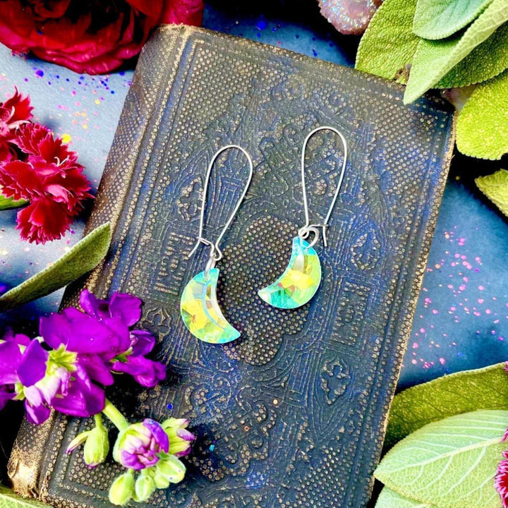 Boucles d'oreilles en cristal de Bohème Olivenorma en forme de croissant
