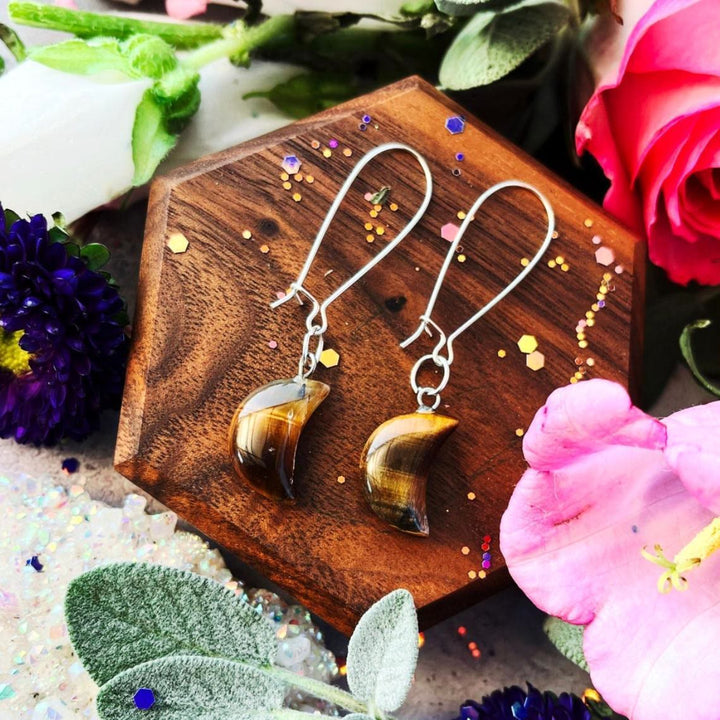 Boucles d'oreilles en cristal de Bohème Olivenorma en forme de croissant