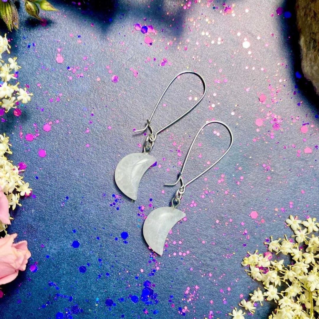 Boucles d'oreilles en cristal de Bohème Olivenorma en forme de croissant
