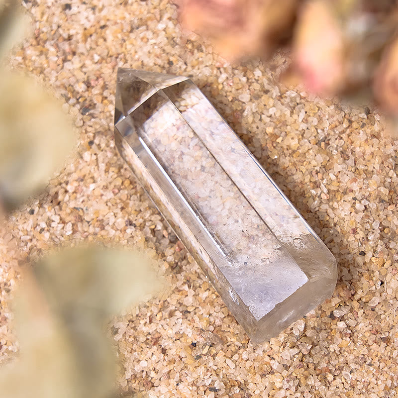 Baguettes de cristal de guérison à 6 facettes en cristal transparent Olivenorma Gem
