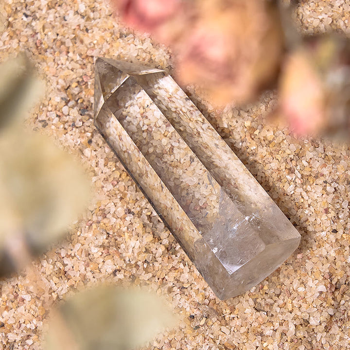 Baguettes de cristal de guérison à 6 facettes en cristal transparent Olivenorma Gem
