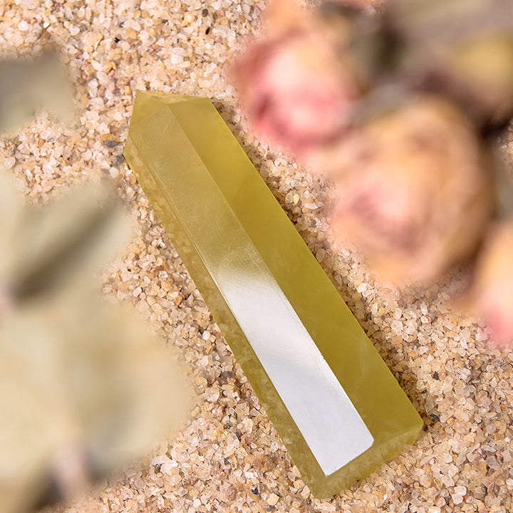 Baguettes de cristal de guérison en forme de tour d'obélisque en citrine naturelle Olivenorma