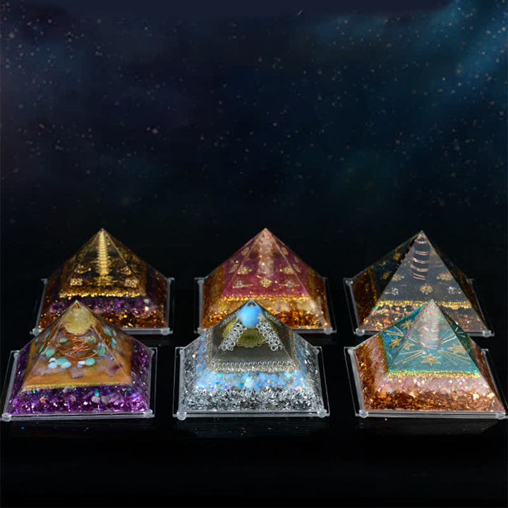 Pyramide d'orgone en pierre naturelle Olivenorma 8*12cm