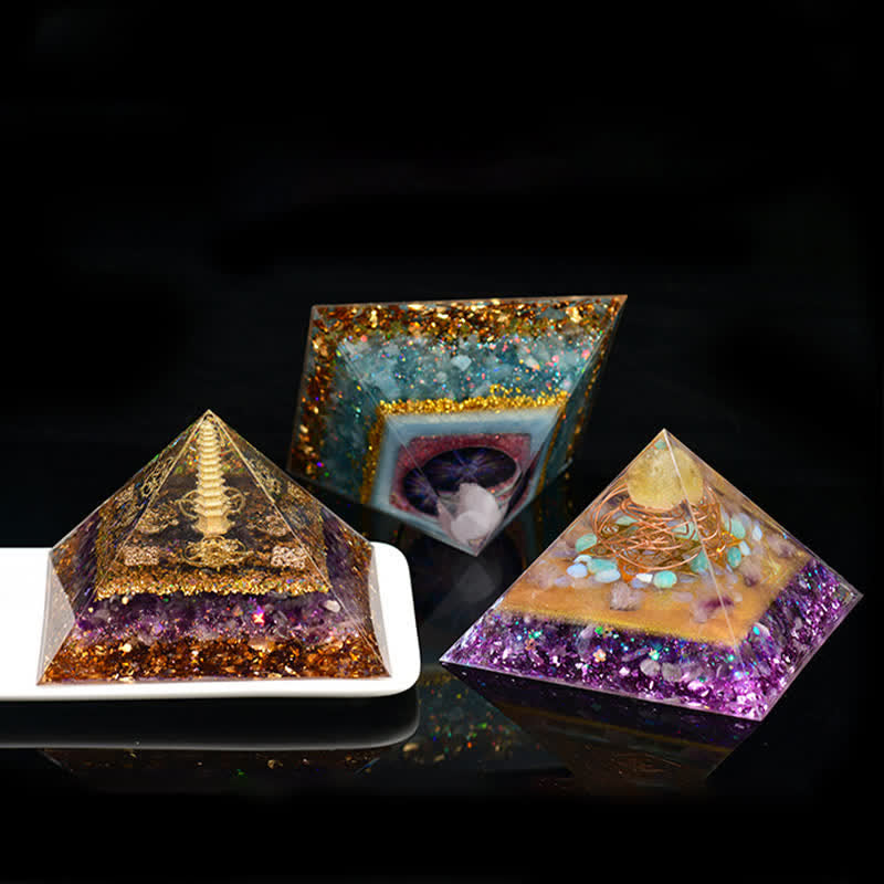 Pyramide d'orgone en pierre naturelle Olivenorma 8*12cm