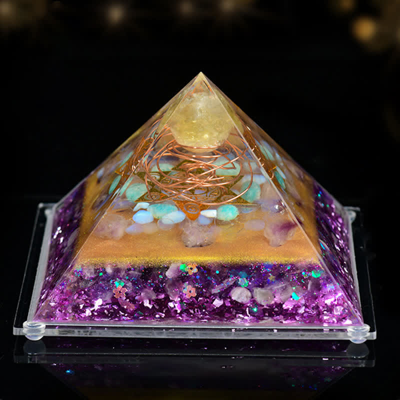Pyramide d'orgone en pierre naturelle Olivenorma 8*12cm