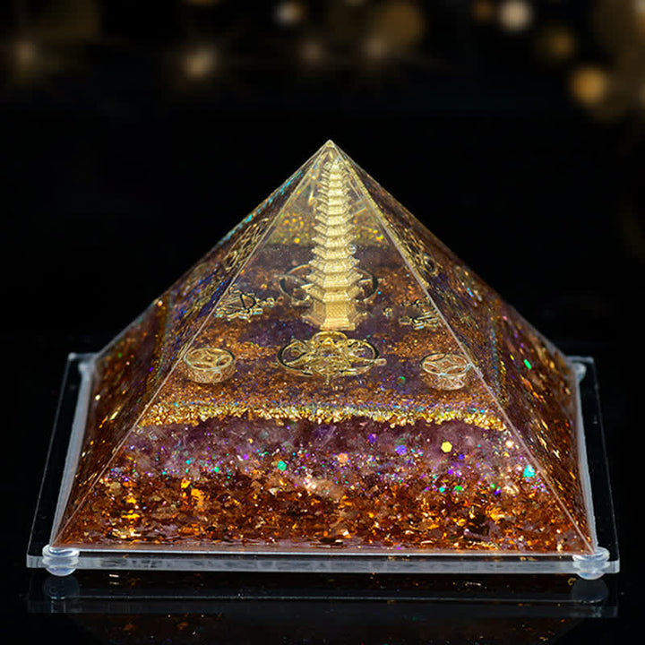 Pyramide d'orgone en pierre naturelle Olivenorma 8*12cm