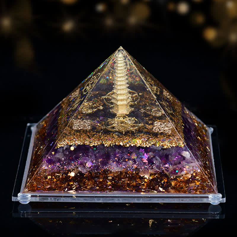 Pyramide d'orgone en pierre naturelle Olivenorma 8*12cm
