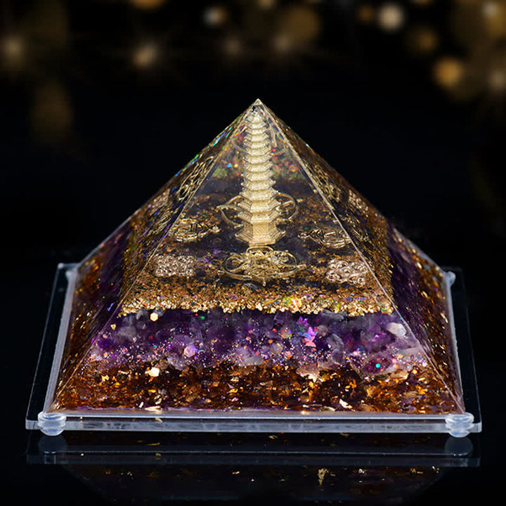 Pyramide d'orgone en pierre naturelle Olivenorma 8*12cm