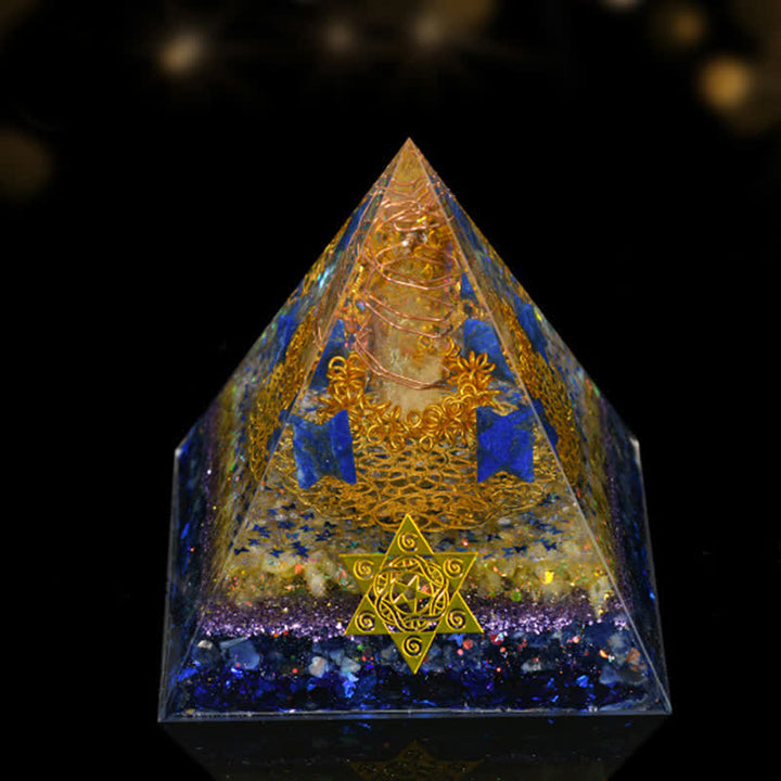 Pyramide orgonite de guérison énergétique en pierre naturelle Olivenorma de 12 cm