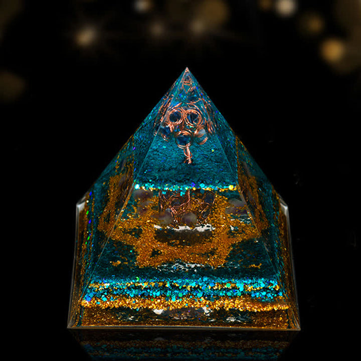 Pyramide orgonite de guérison énergétique en pierre naturelle Olivenorma de 12 cm