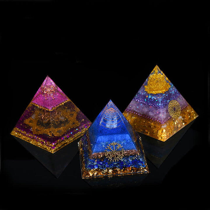 Pyramide orgonite de guérison énergétique en pierre naturelle Olivenorma de 12 cm