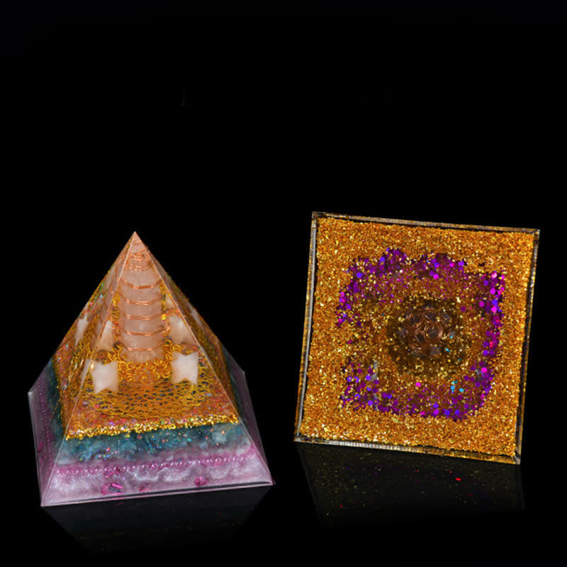 Pyramide orgonite de guérison énergétique en pierre naturelle Olivenorma de 12 cm