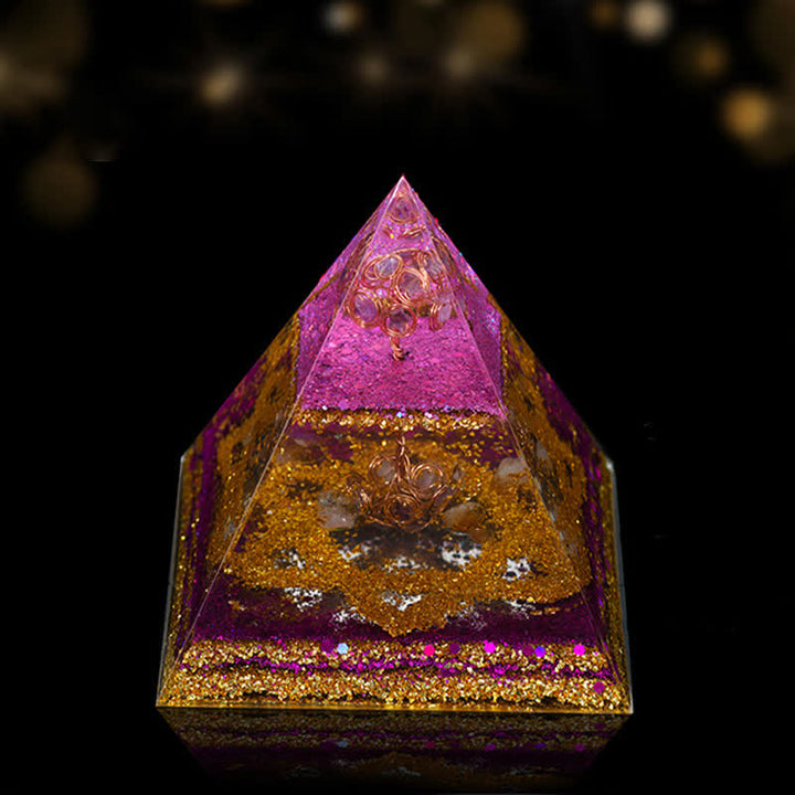 Pyramide orgonite de guérison énergétique en pierre naturelle Olivenorma de 12 cm