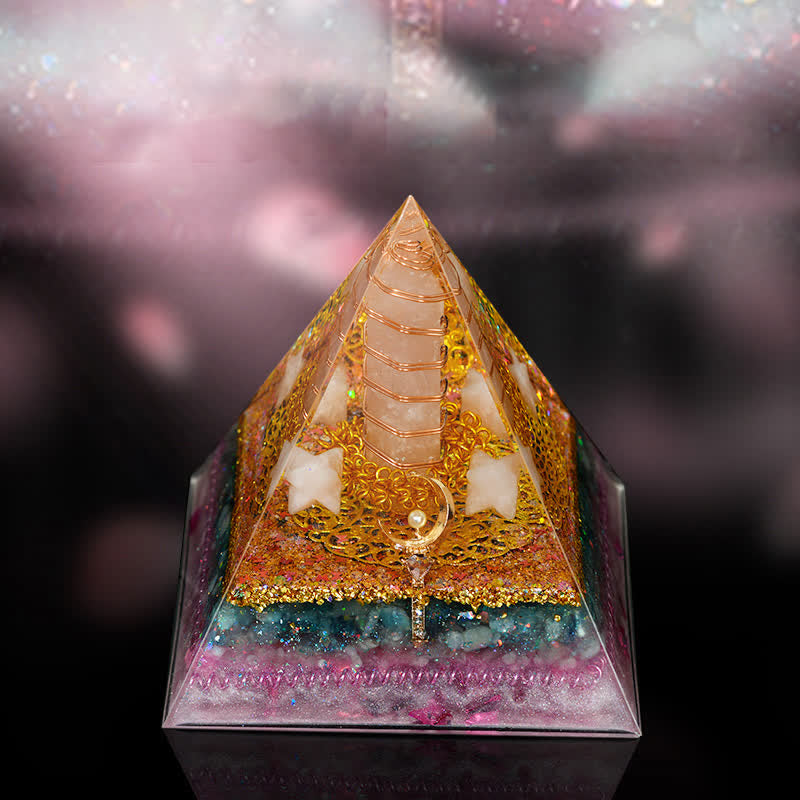 Pyramide orgonite de guérison énergétique en pierre naturelle Olivenorma de 12 cm