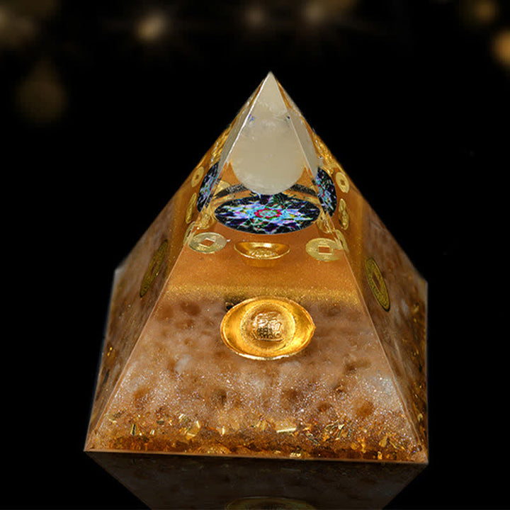 Pyramide orgonite de guérison énergétique en pierre naturelle Olivenorma de 12 cm