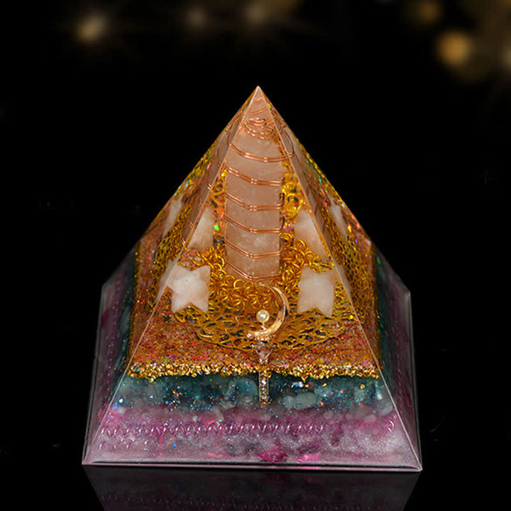 Pyramide orgonite de guérison énergétique en pierre naturelle Olivenorma de 12 cm