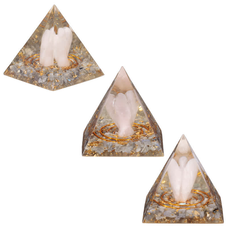 Pyramide orgonite sculptée en cristal naturel Olivenorma de 5 cm