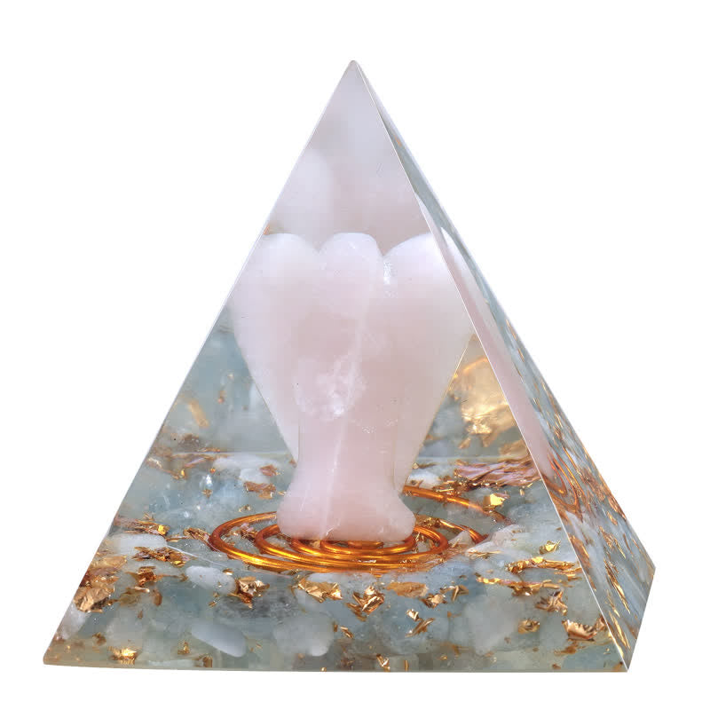 Pyramide orgonite sculptée en cristal naturel Olivenorma de 5 cm