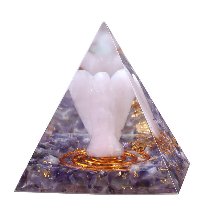Pyramide orgonite sculptée en cristal naturel Olivenorma de 5 cm