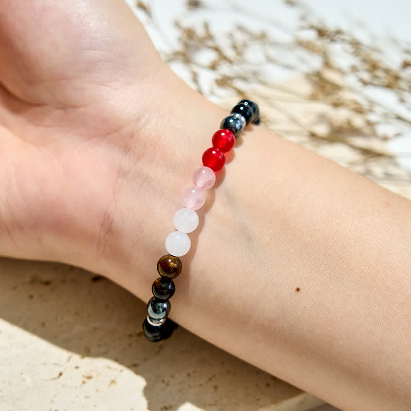 Bracelet en perles d'onyx noir en cristal naturel Olivenorma