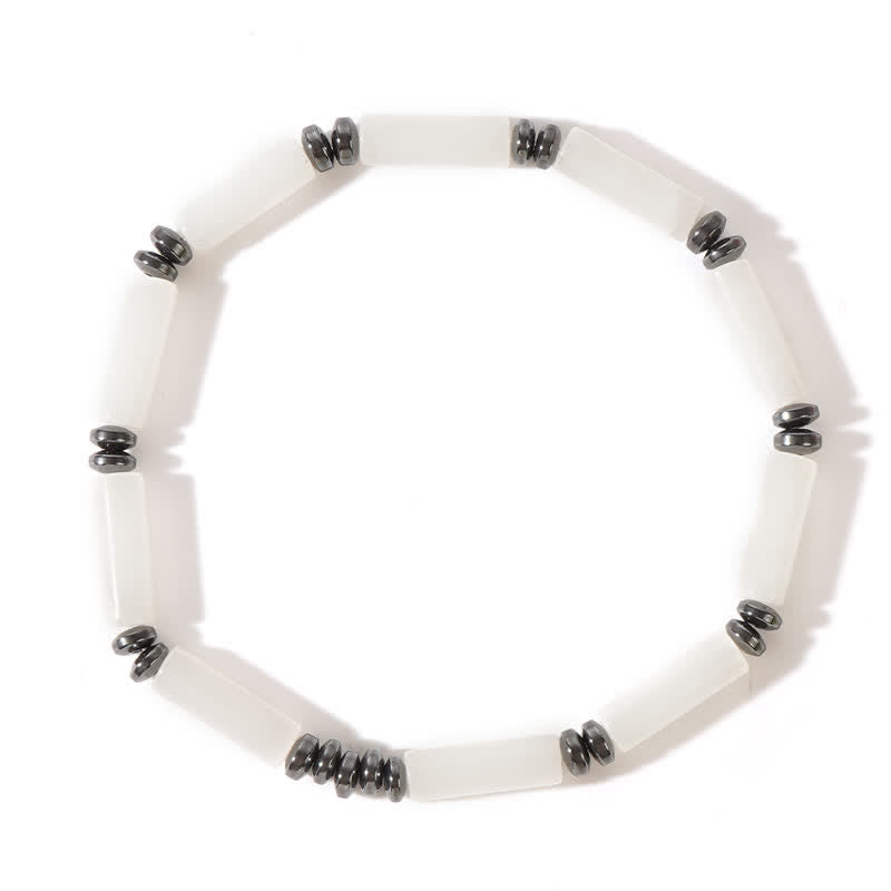 Bracelet Olivenorma en perles de jaspe à longue bande transparente