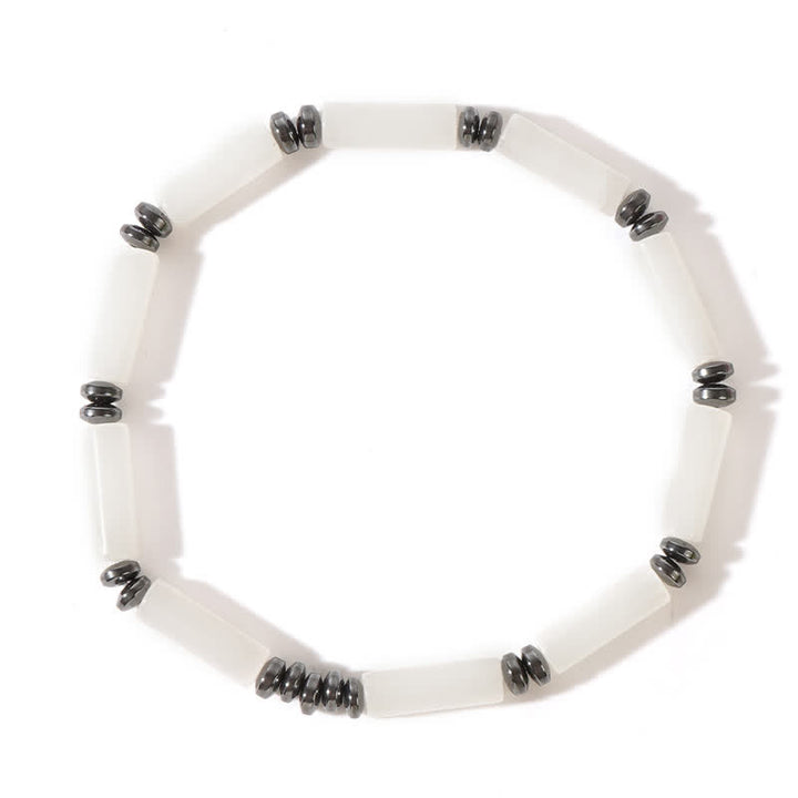 Bracelet Olivenorma en perles de jaspe à longue bande transparente