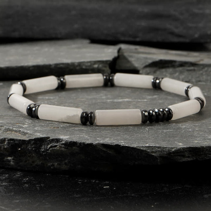 Bracelet Olivenorma en perles de jaspe à longue bande transparente