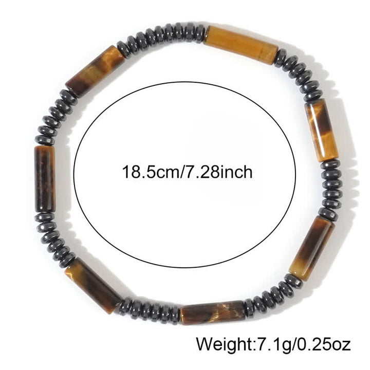 Bracelet 2 pièces en perles d'hématite naturelle œil de tigre Olivenorma